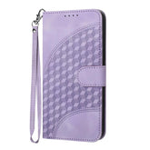 YX0060 Elephant Head Embossed Phone Leather Case with Lanyard